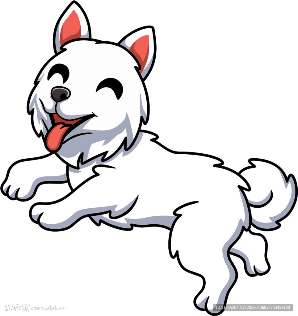 跳跃的快乐小白狗