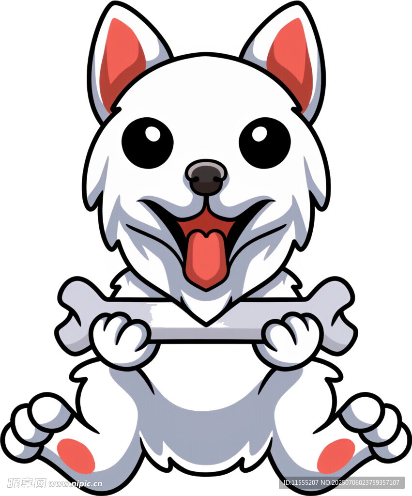 可爱小狗抱骨头