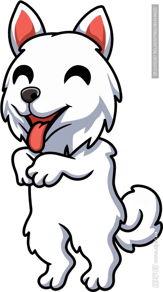 可爱白狗开心吐舌