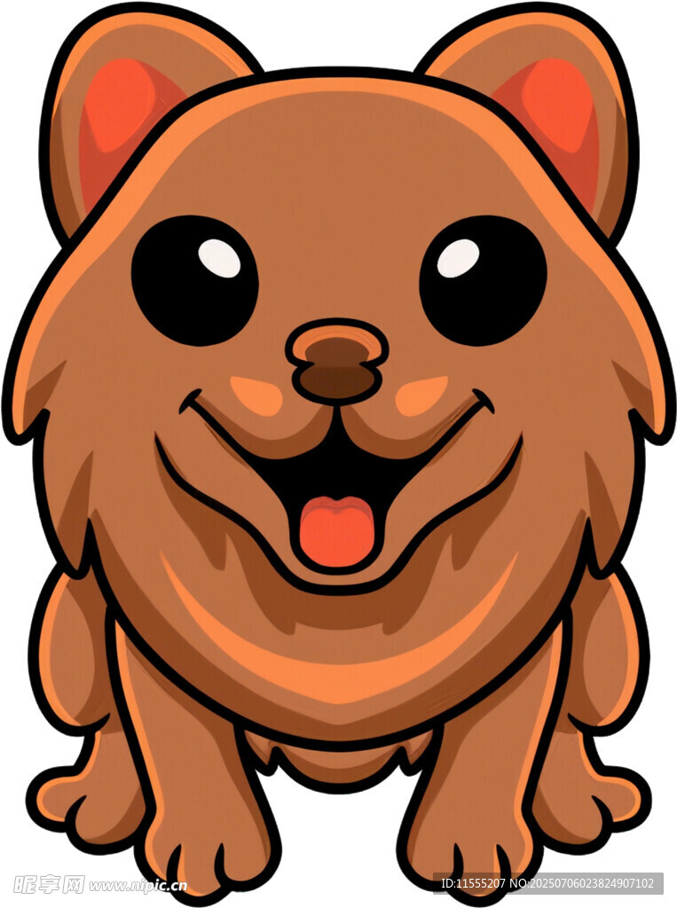 可爱棕色小狗卡通形象
