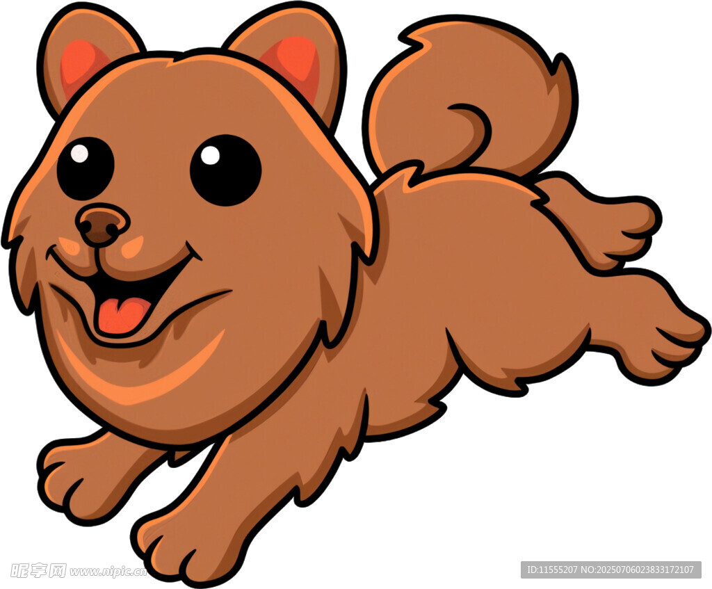 奔跑的可爱棕色小狗