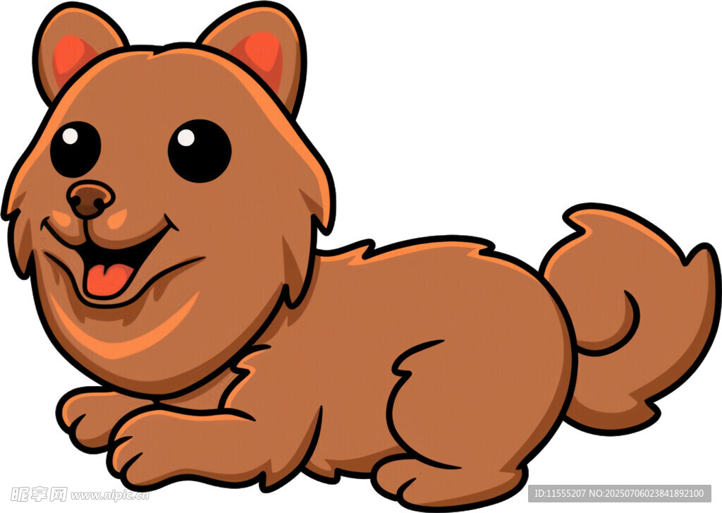 趴着的可爱棕色小狗