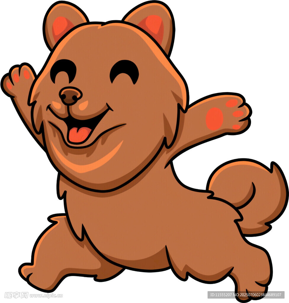 欢快跳跃的卡通小狗