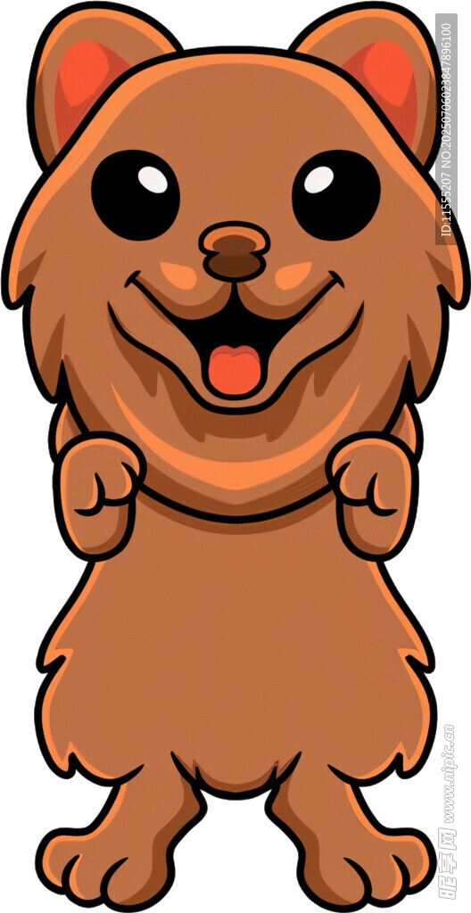 可爱站立小狗卡通形象