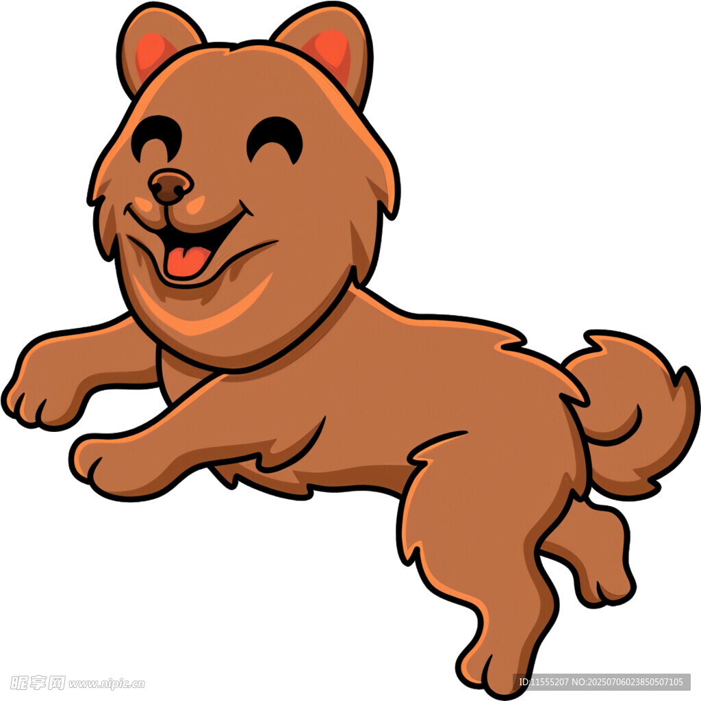 跳跃的棕色小狗