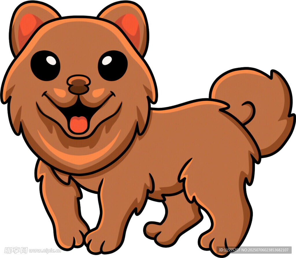 可爱棕色小狗卡通形象