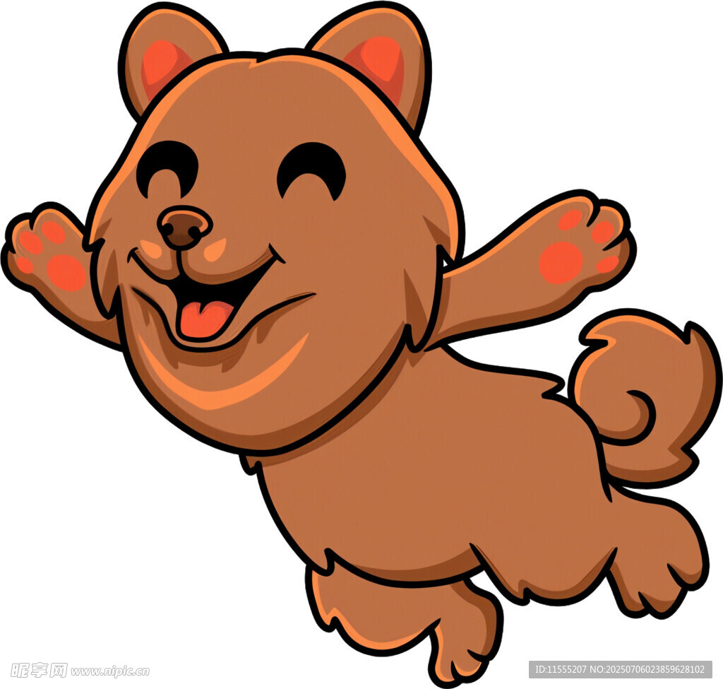 跳跃的快乐小狗