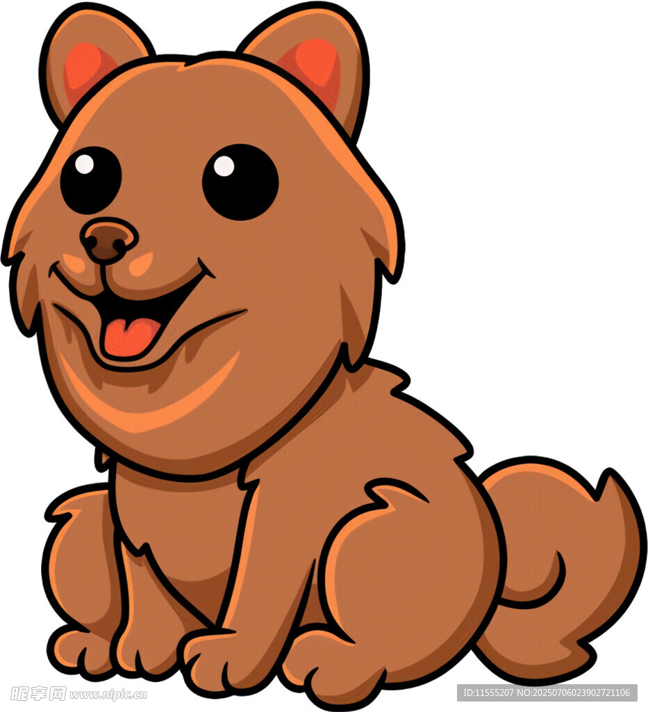 可爱棕色小狗卡通形象