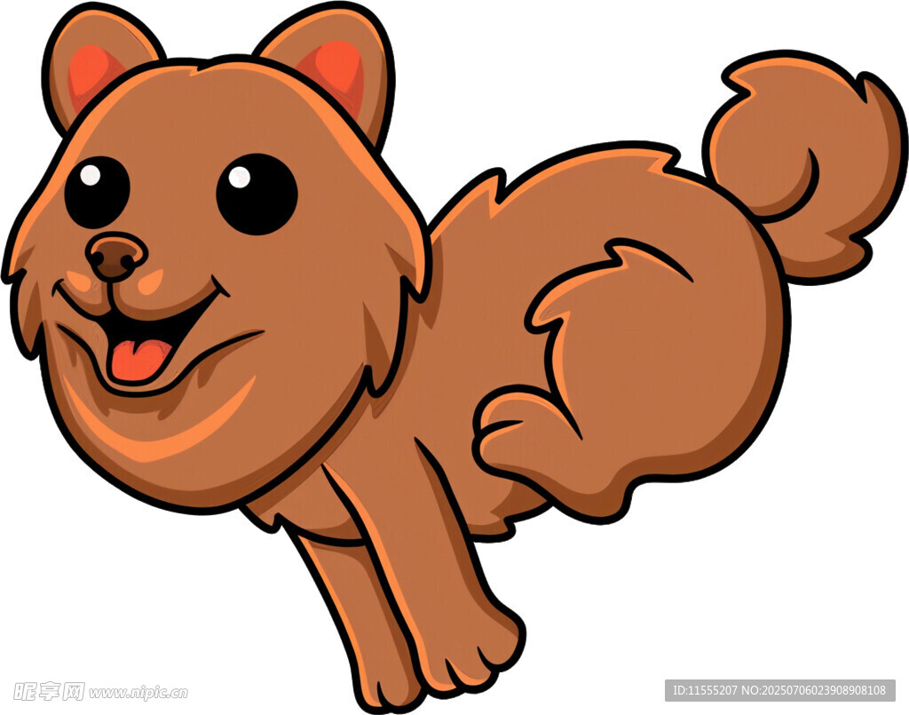 可爱棕色小狗欢快奔跑