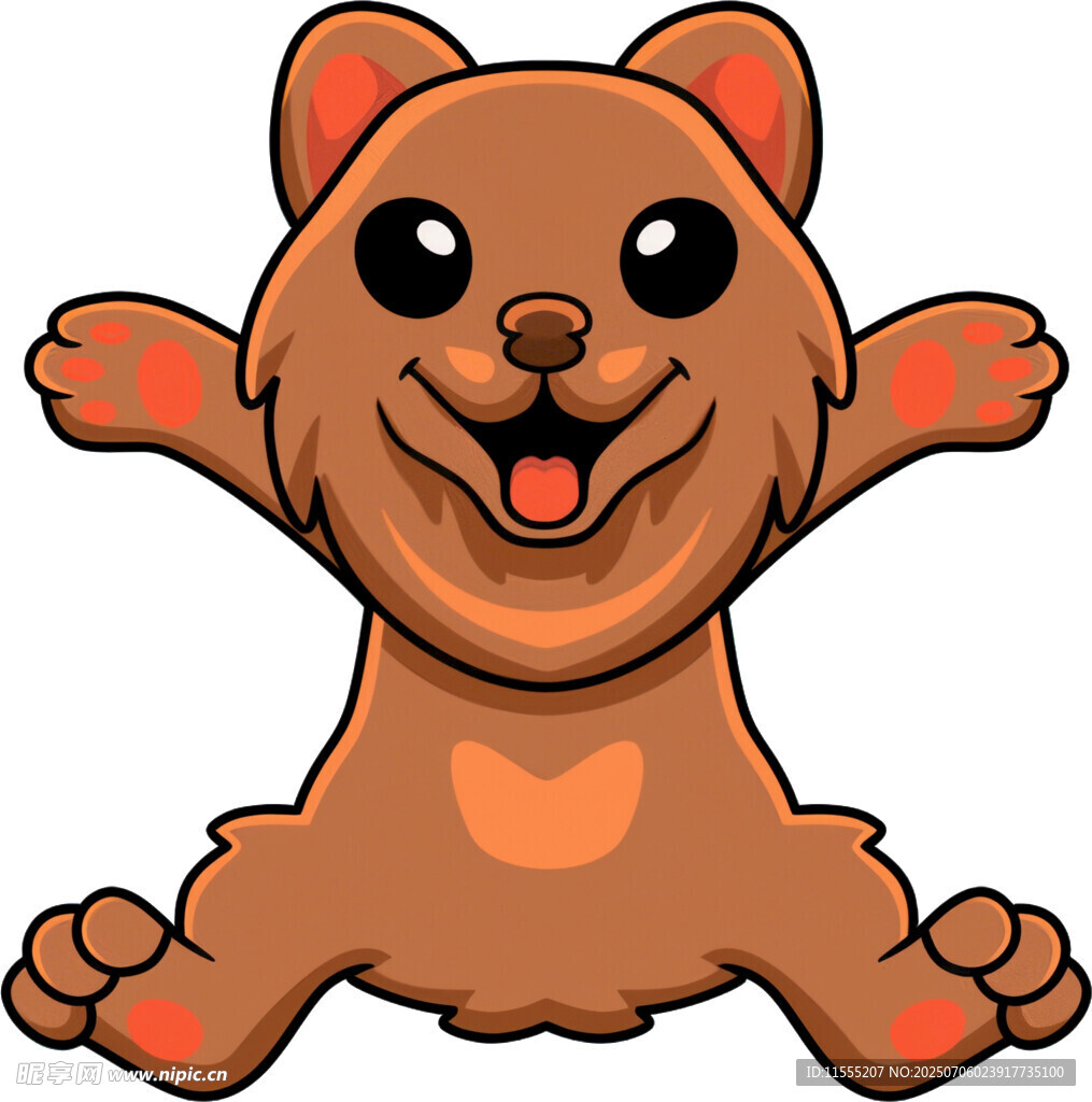 可爱小熊张开双臂