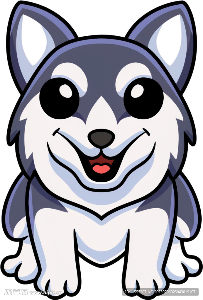 可爱卡通哈士奇小狗