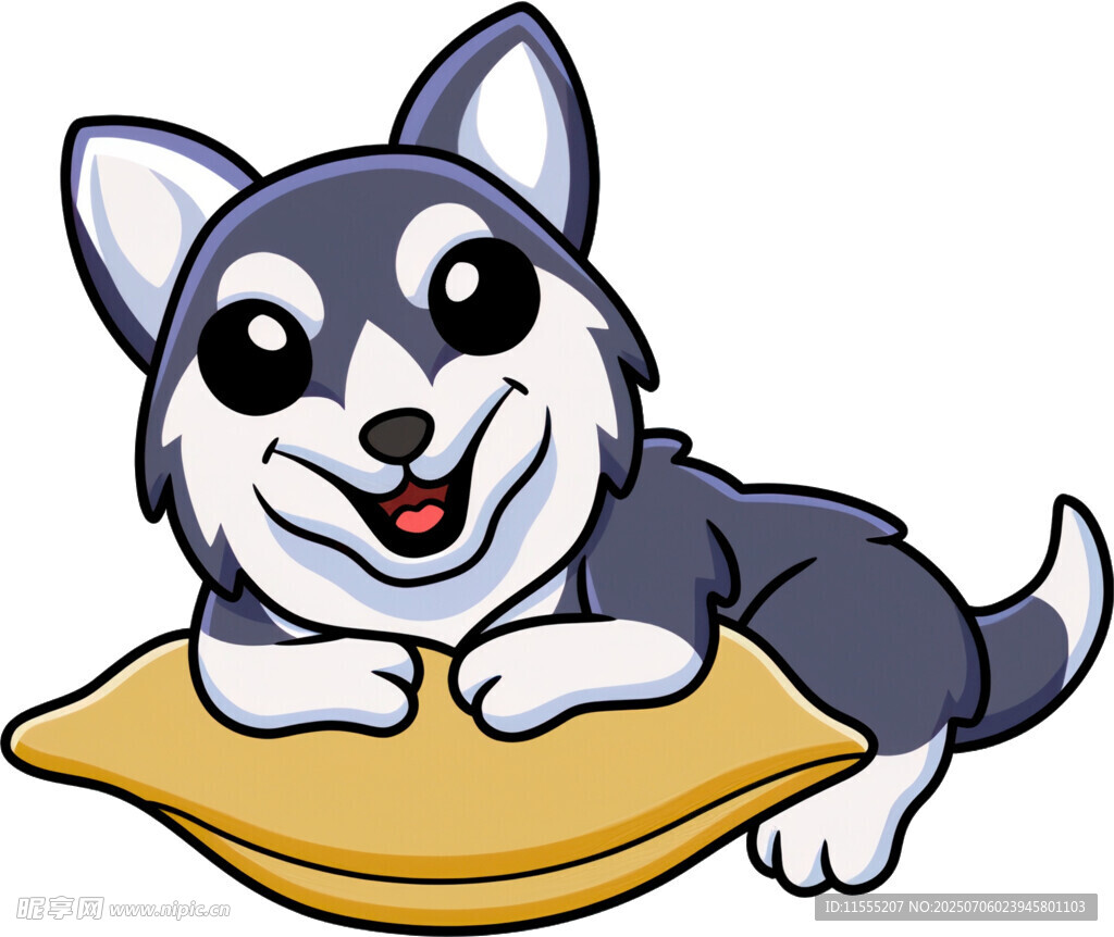 趴着的可爱哈士奇