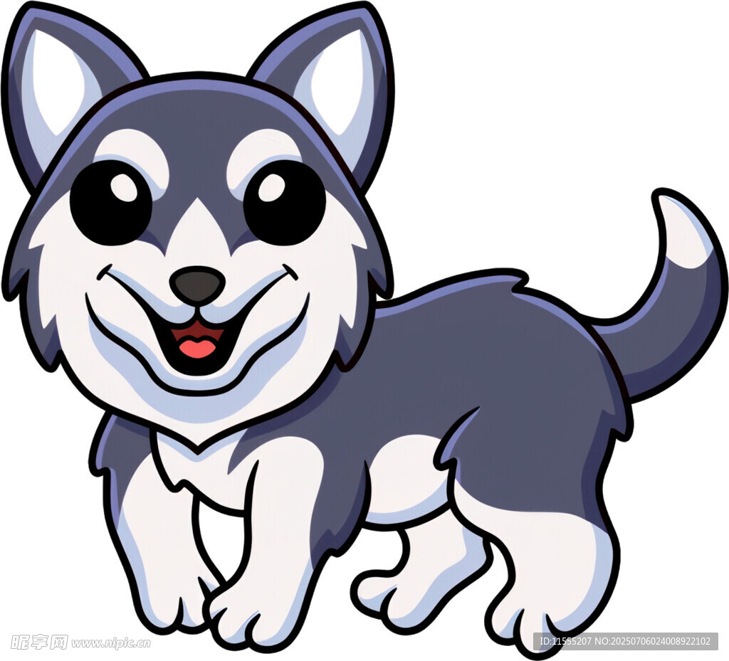 可爱卡通哈士奇小狗形象