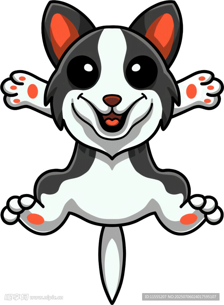 跳跃的卡通小狗