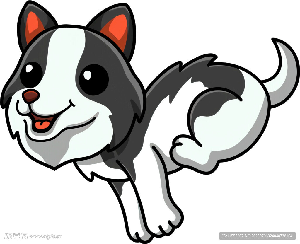 跳跃的可爱卡通小狗