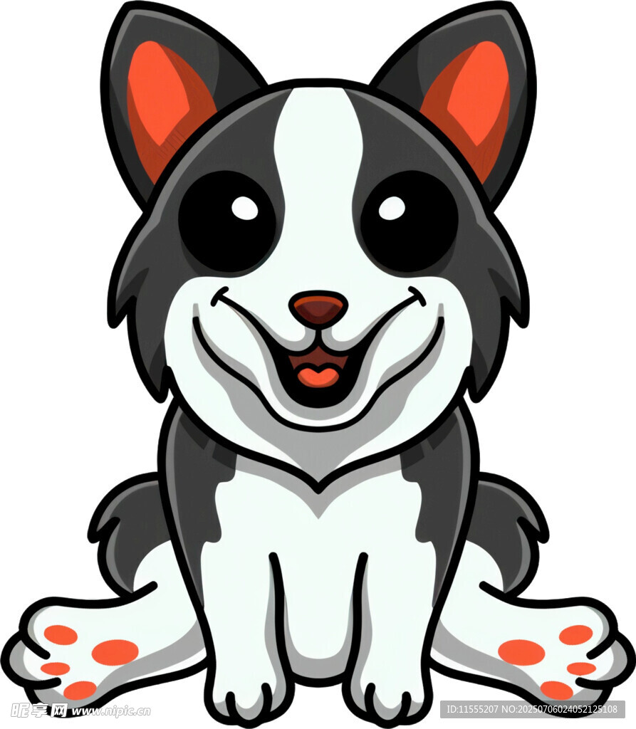 可爱卡通小狗坐地卖萌