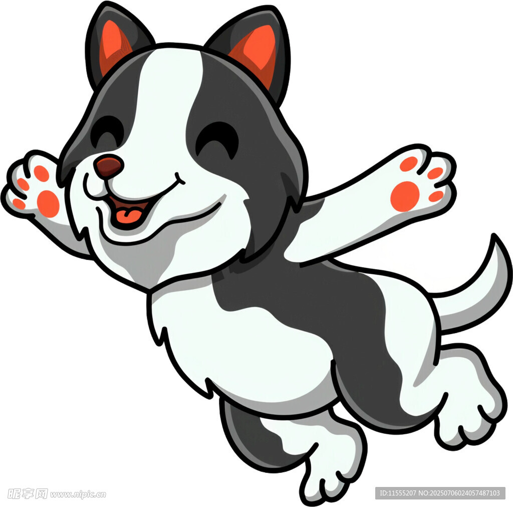 跳跃的可爱卡通小狗