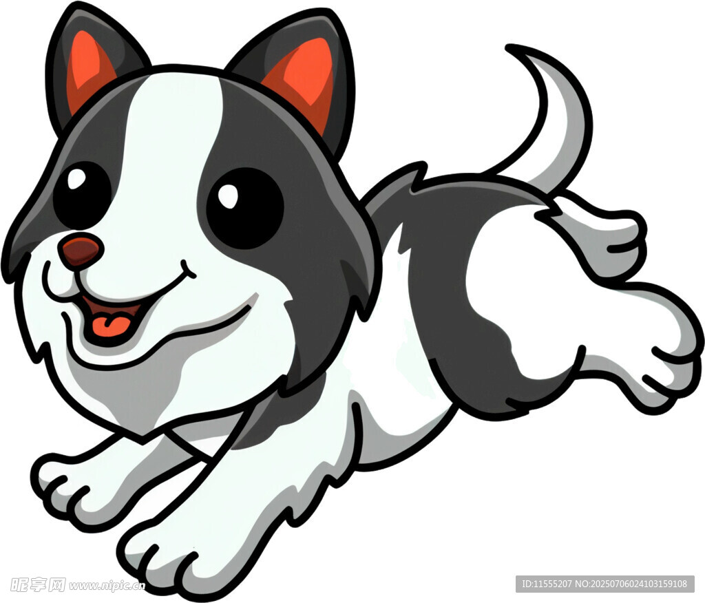 奔跑的可爱卡通小狗