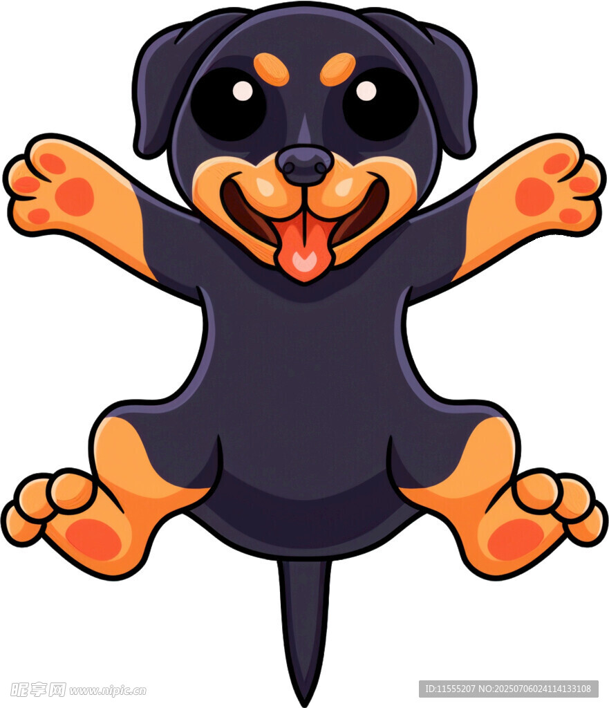 可爱罗威纳犬卡通形象