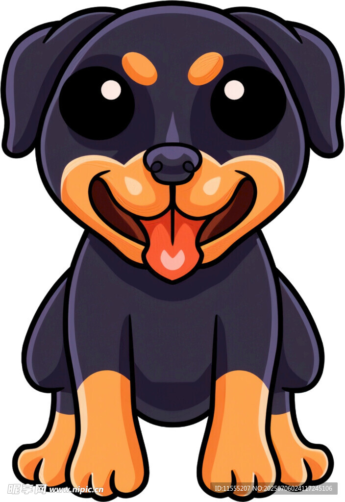 可爱卡通罗威纳犬形象