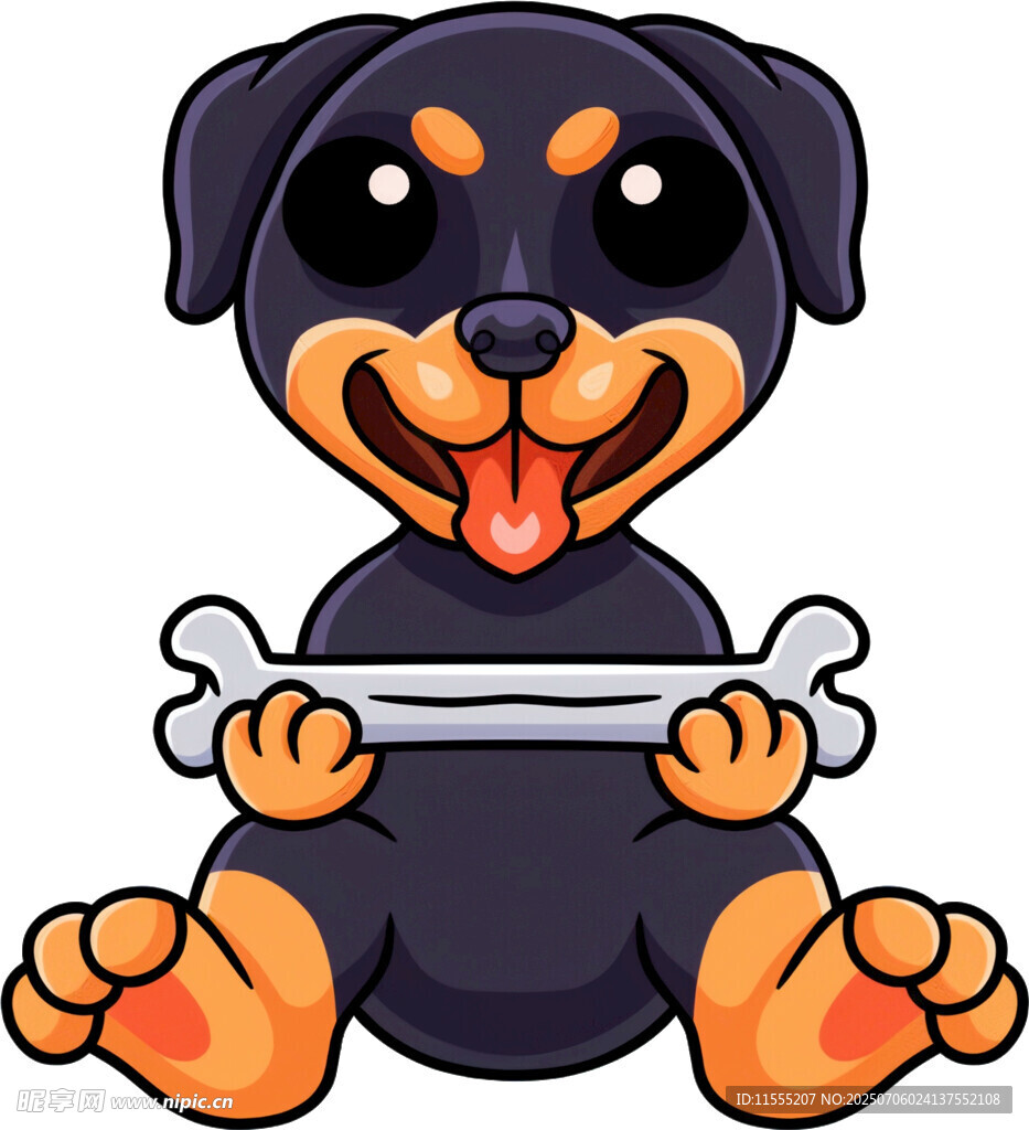 可爱小狗抱骨头