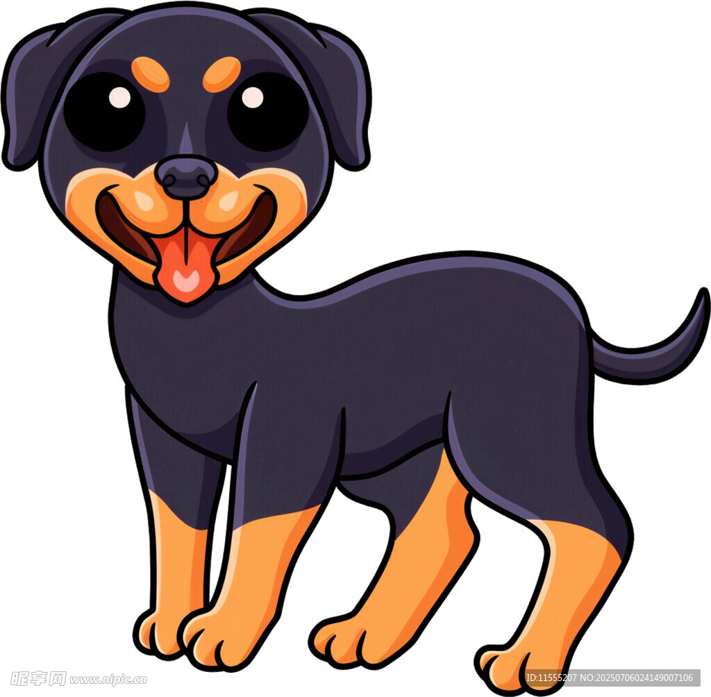 可爱罗威纳小狗卡通形象