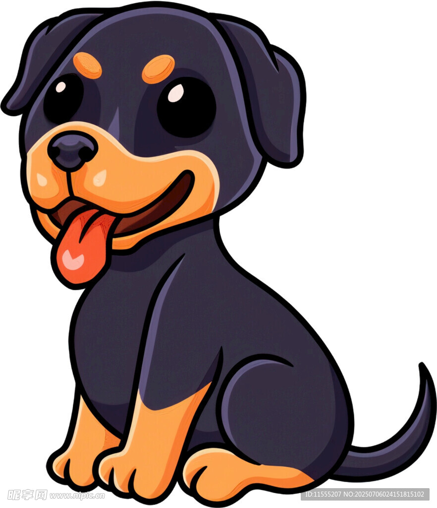 可爱卡通罗威纳犬形象