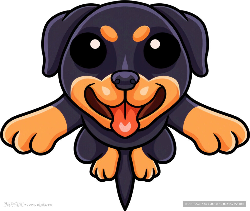 可爱卡通罗威纳犬形象