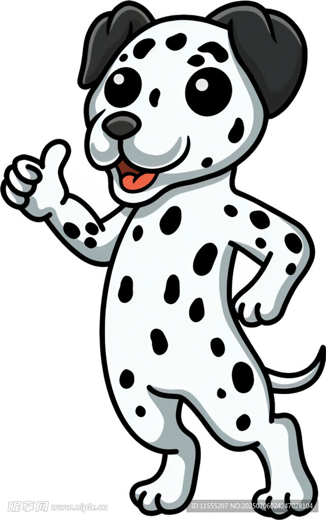 可爱斑点狗竖大拇指