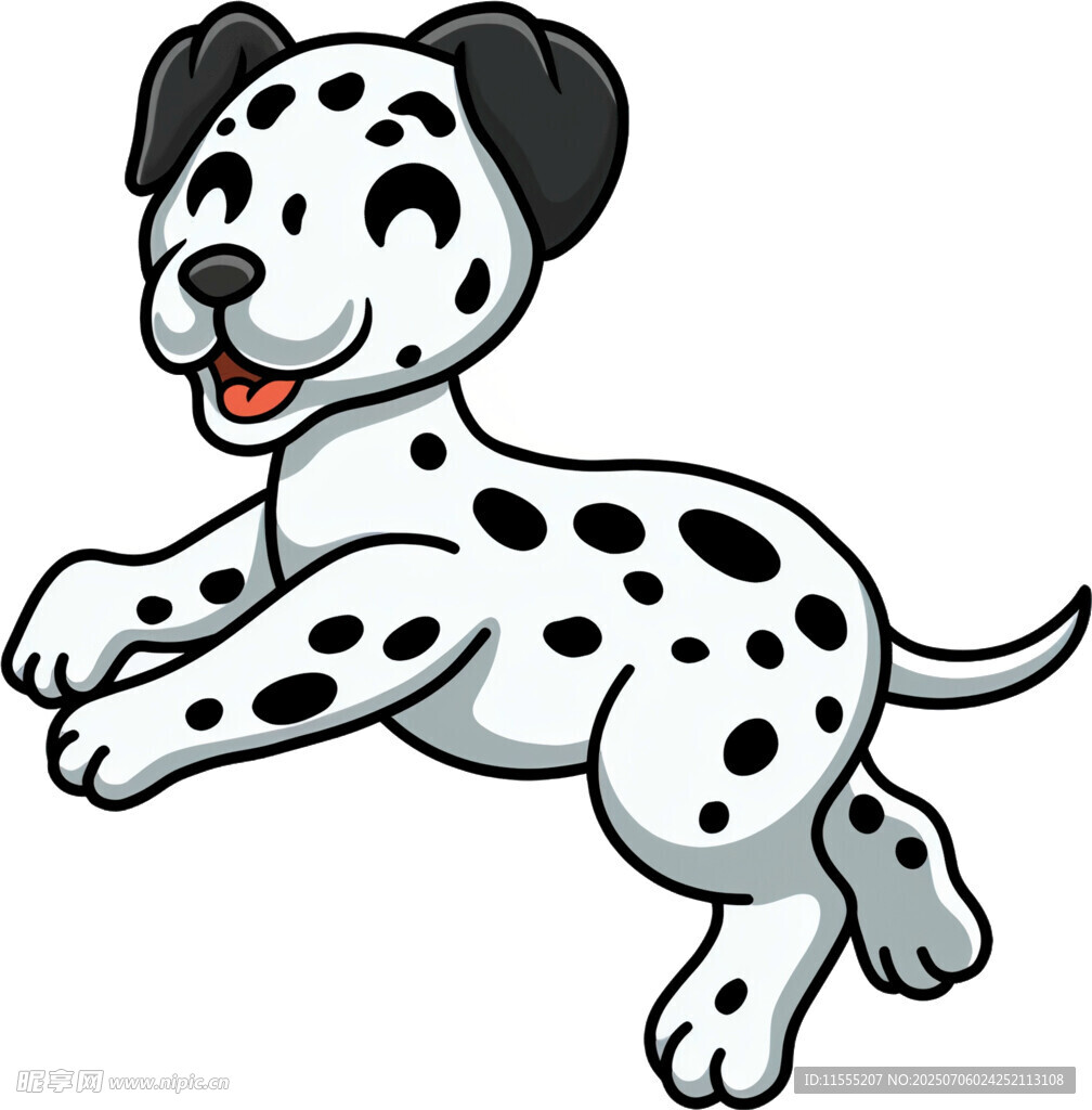 跳跃的斑点小狗