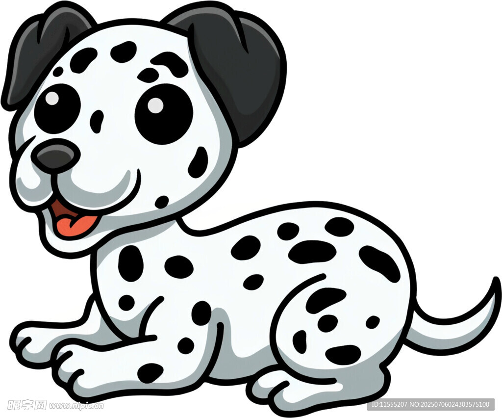 可爱斑点小狗趴着