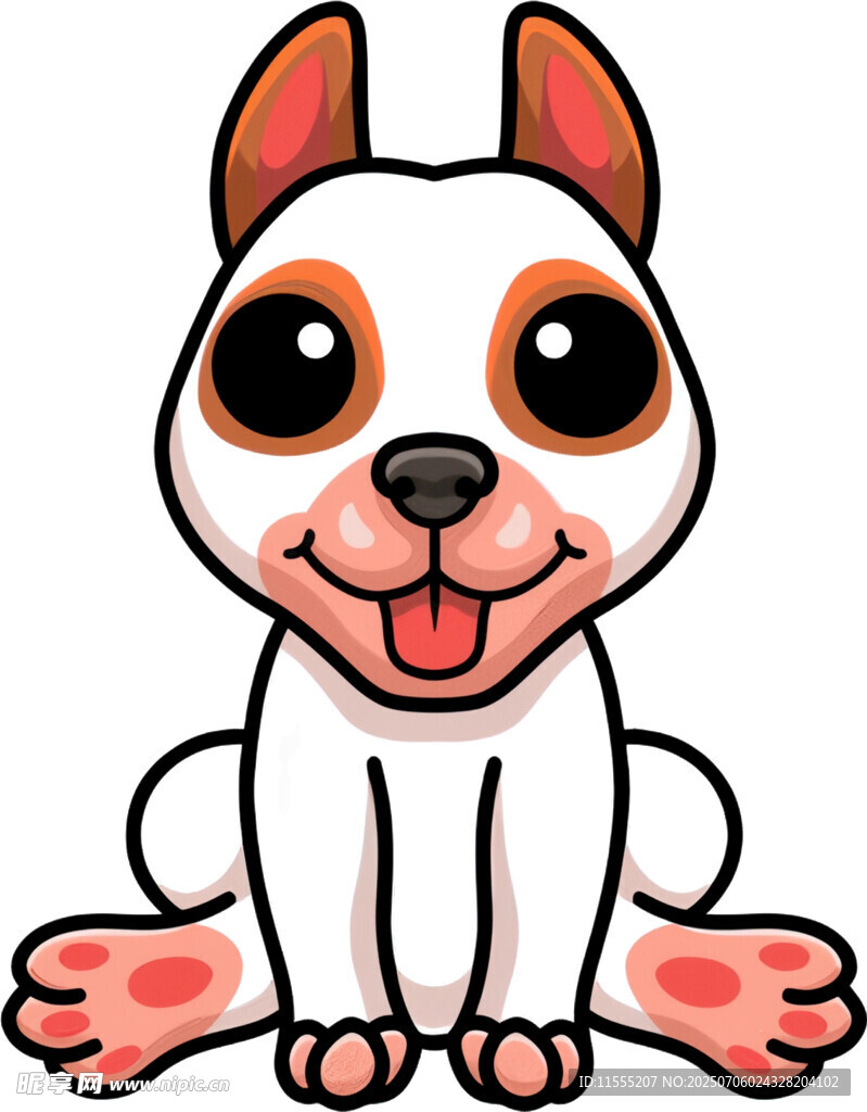 可爱坐姿小狗卡通形象