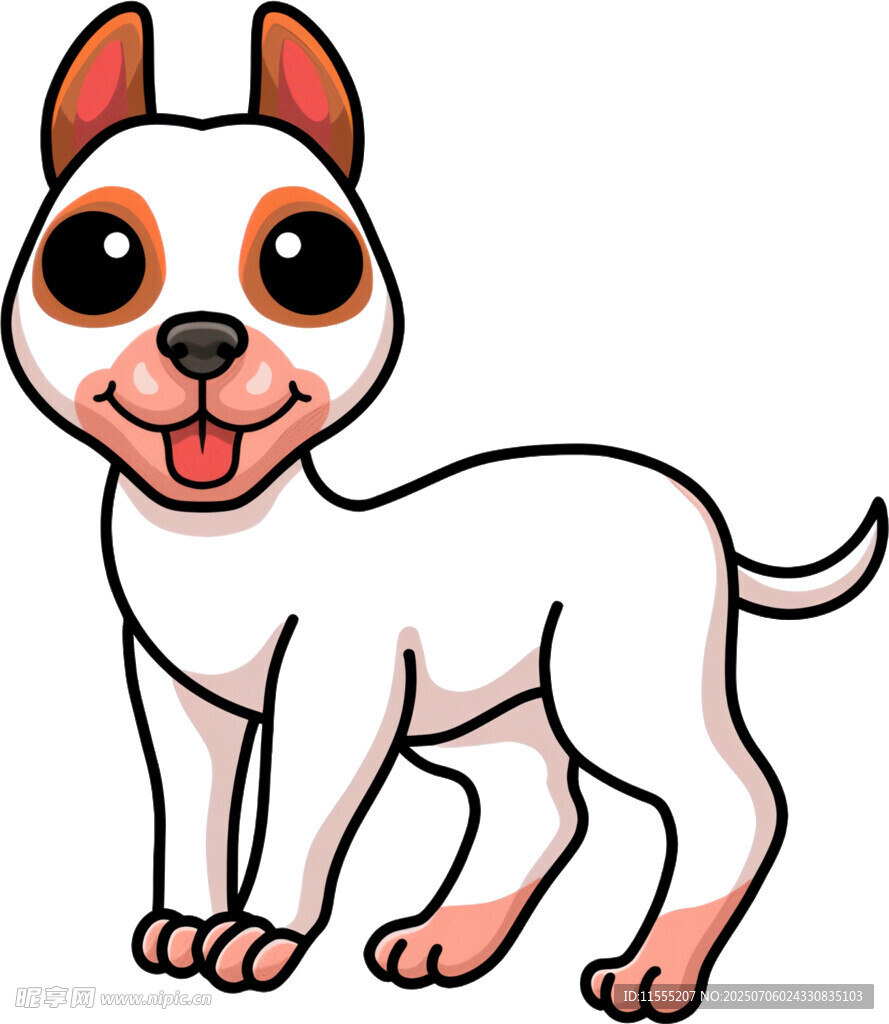 可爱卡通小白狗