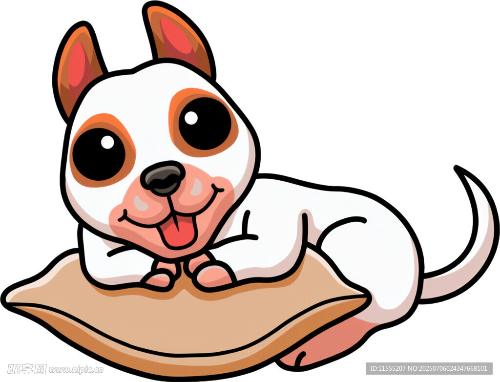 趴着的可爱卡通小狗