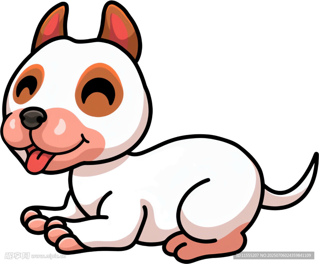 可爱趴卧小狗卡通形象