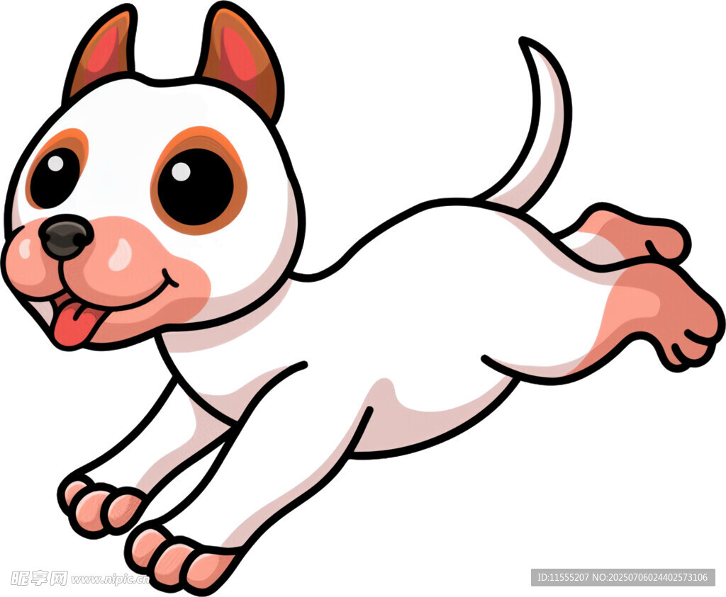 奔跑的可爱小白狗