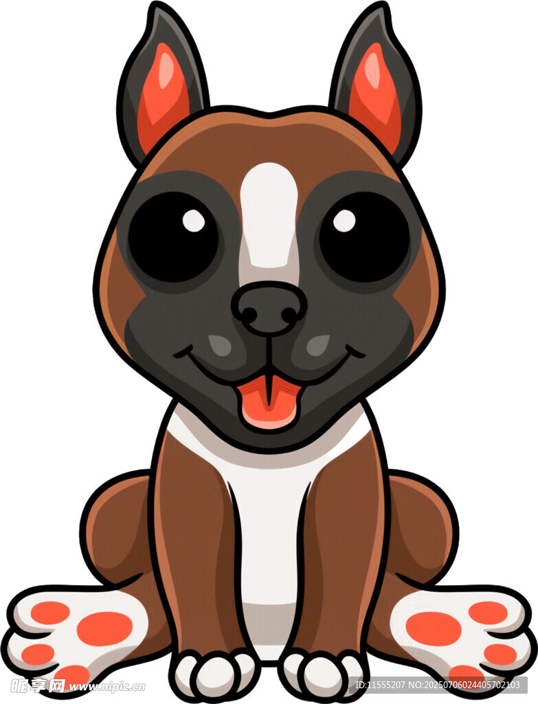 可爱坐姿小狗卡通形象