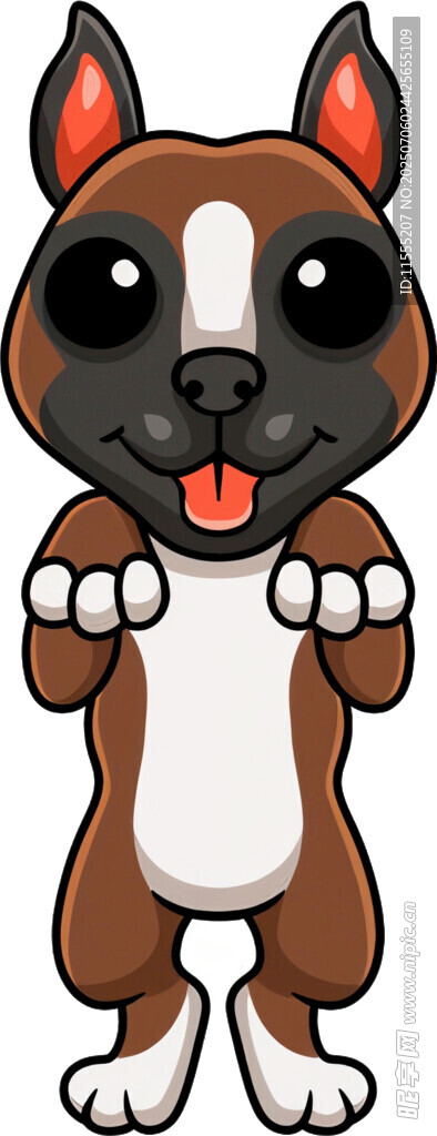 可爱卡通小狗双手握拳