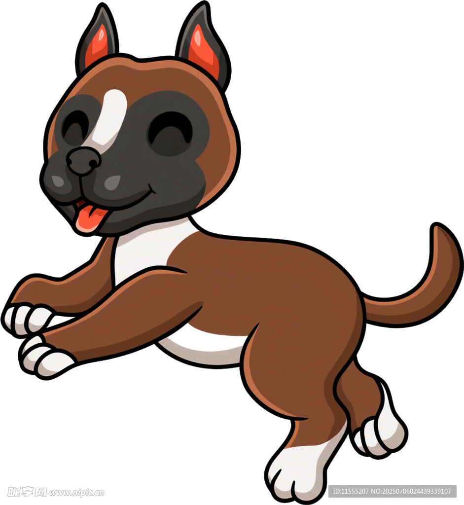 跳跃的可爱卡通小狗