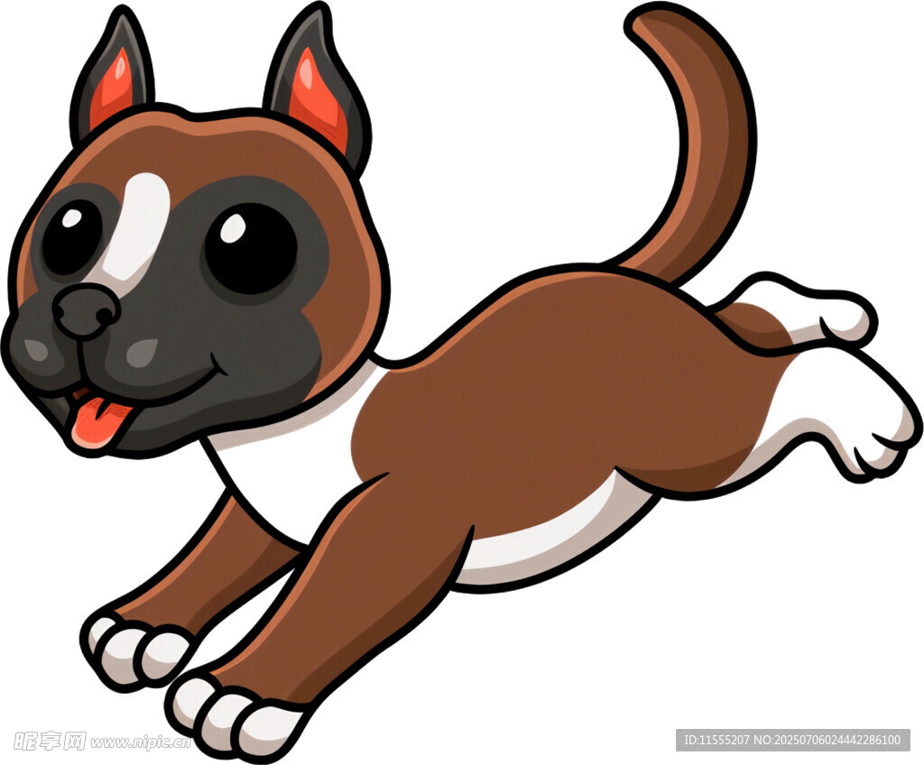 奔跑的可爱卡通小狗