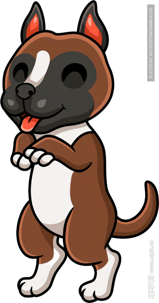 可爱卡通小狗双手合十