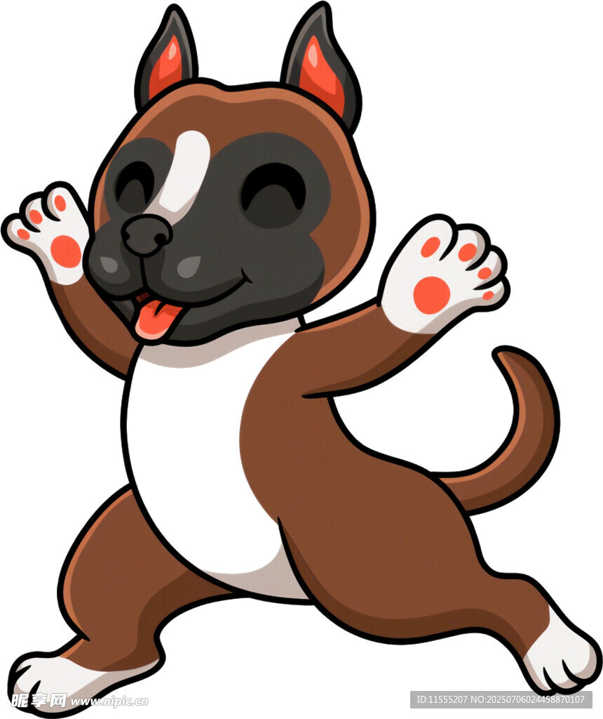 跳跃的可爱斗牛犬