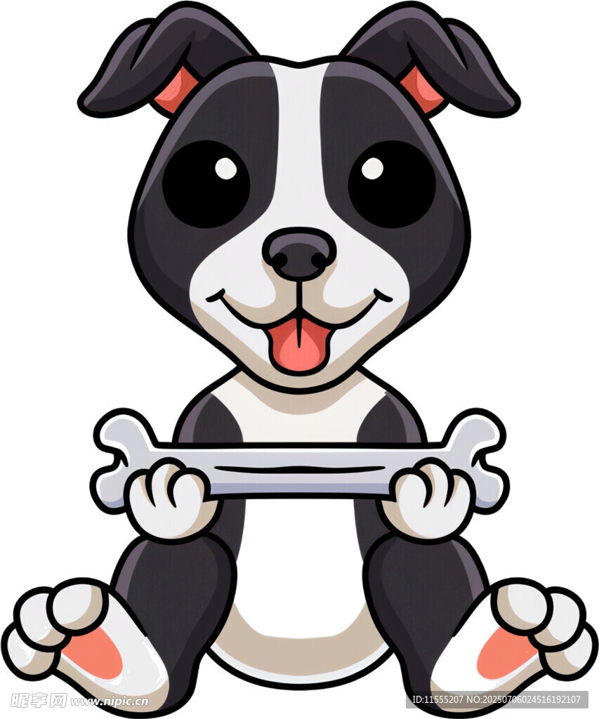 可爱小狗抱骨头