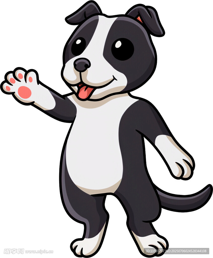 可爱小狗挥手打招呼