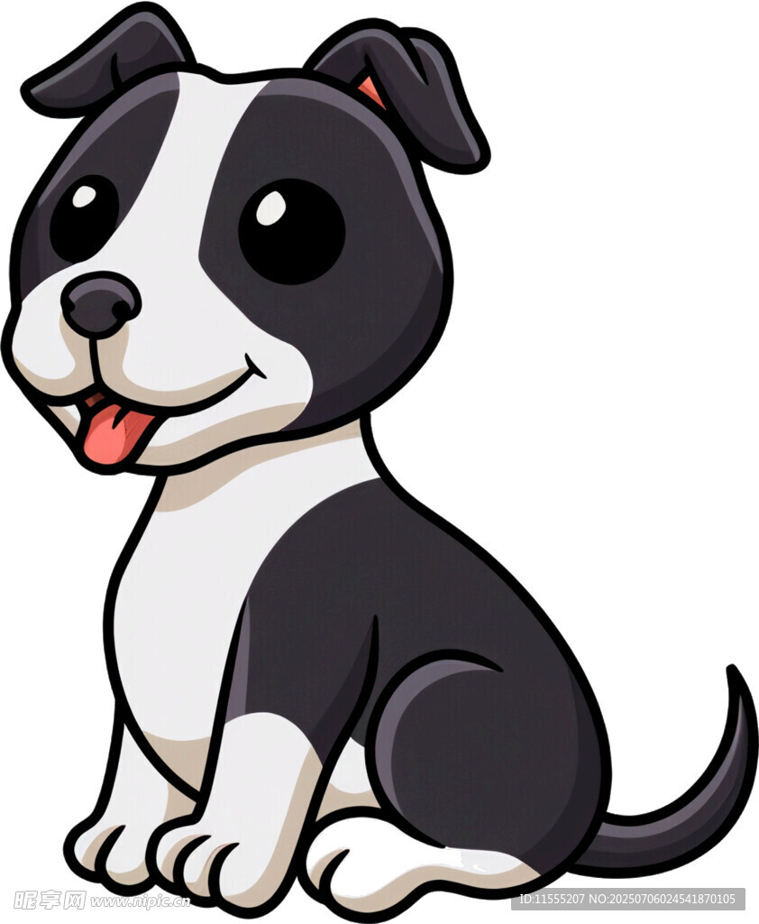 可爱黑白小狗卡通形象