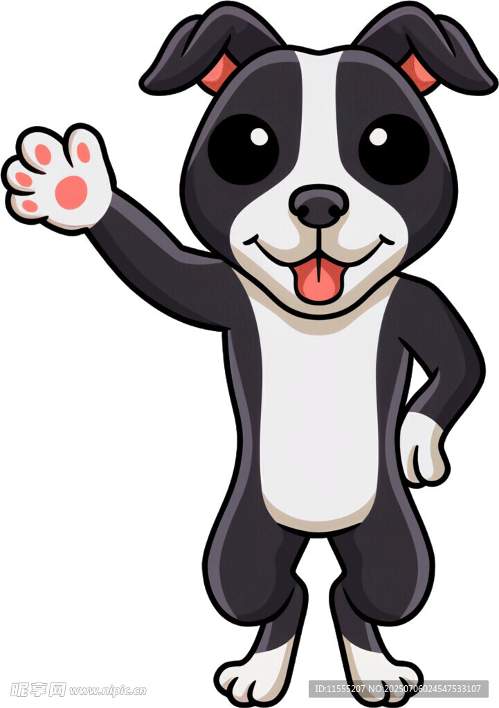 可爱小狗挥手打招呼