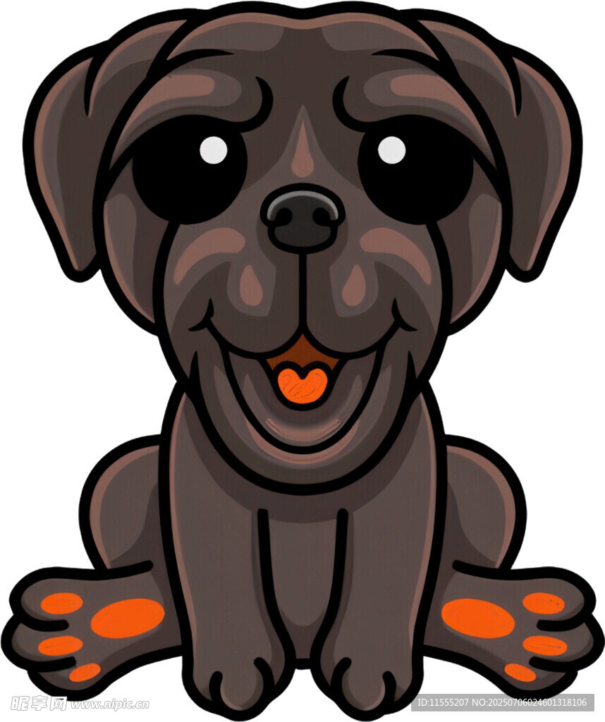 可爱黑小狗卡通形象