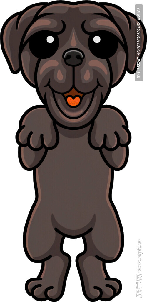 可爱黑小狗站立卖萌