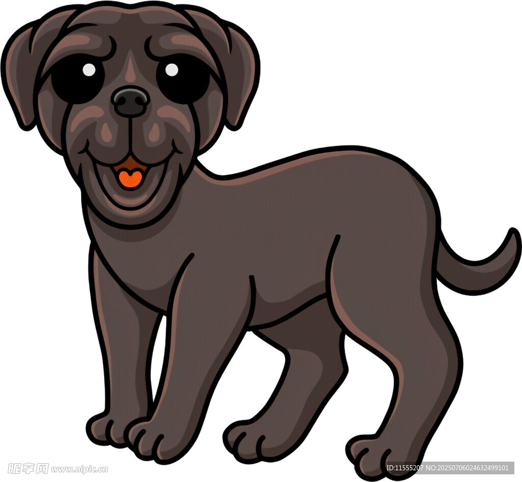 可爱黑色小狗卡通形象