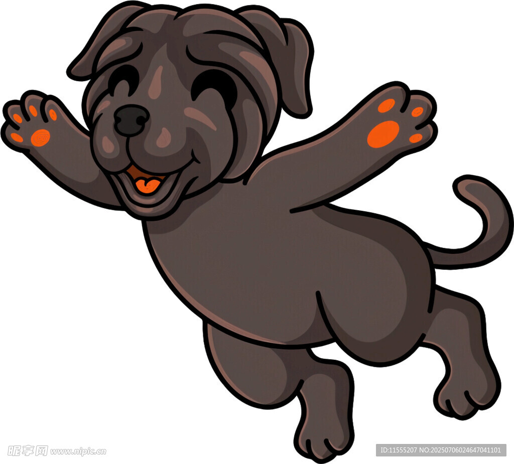 跳跃的欢乐小狗